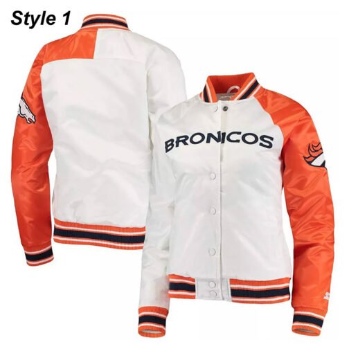 Denver Broncos Hometown White and Orange Satin Jacket - Image 4