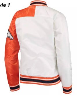 Denver Broncos Hometown White and Orange Satin Jacket