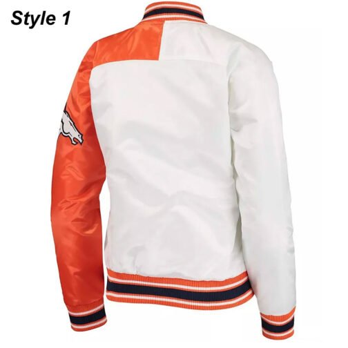 Denver Broncos Hometown White and Orange Satin Jacket - Image 2