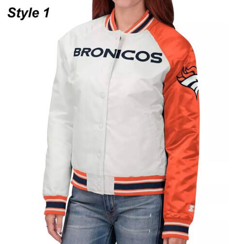 Denver Broncos Hometown White and Orange Satin Jacket - Image 5