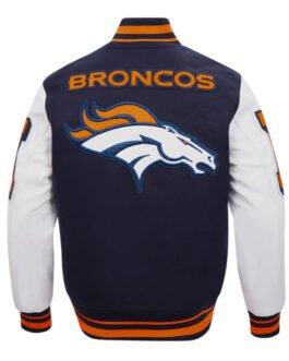 Denver Broncos Mashup Rib Varsity Wool/Leather Jacket