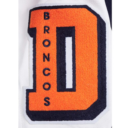 Denver Broncos Mashup Rib Varsity Wool/Leather Jacket - Image 6