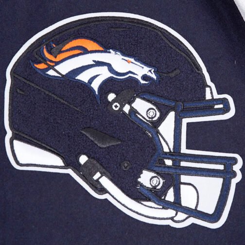 Denver Broncos Mashup Rib Varsity Wool/Leather Jacket - Image 8