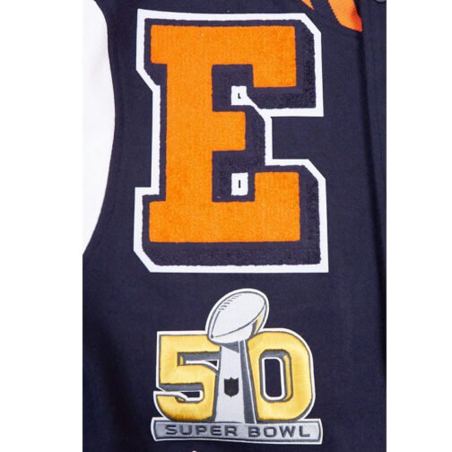 Denver Broncos Mashup Rib Varsity Wool/Leather Jacket - Image 9