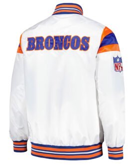 Denver Broncos Midweight White Satin Jacket