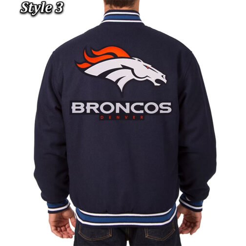Denver Broncos Wool Varsity Blue Jacket - Image 4