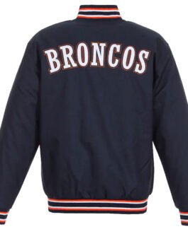 Denver Broncos Navy Blue Poly Twill Jacket