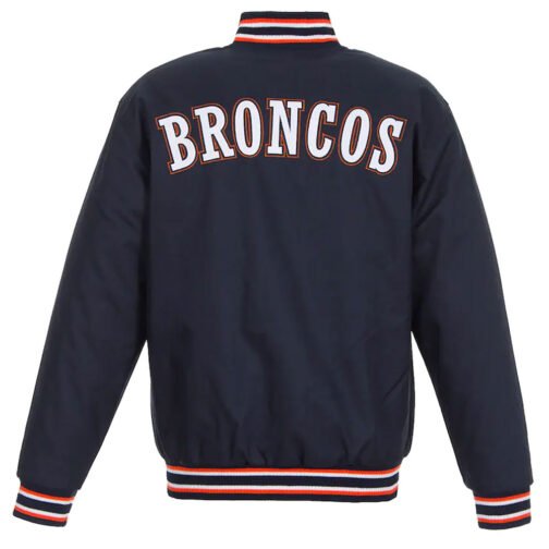 Denver Broncos Navy Blue Poly Twill Jacket - Image 2
