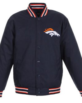 Denver Broncos Navy Blue Poly Twill Jacket