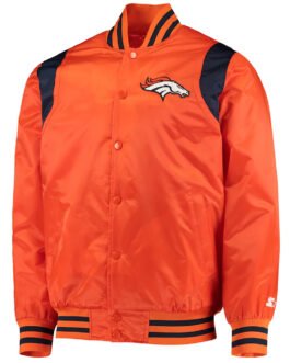 Prime Time Denver Broncos Orange/Navy Satin Jacket