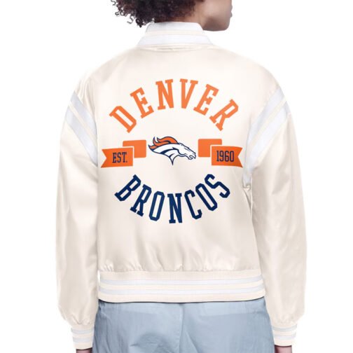 Denver Broncos Printed Logo Varsity Satin Jacket - Image 4
