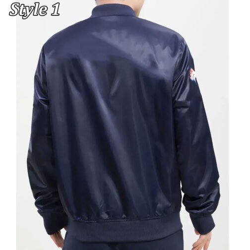 Denver Broncos Navy Blue Satin Jacket - Image 3