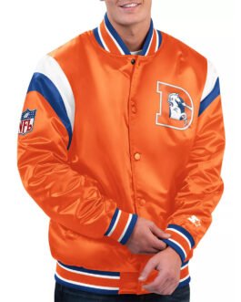 Shutout Throwback Denver Broncos Orange Satin Jacket