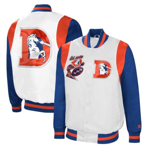 White/Royal Denver Broncos The All-American Satin Jacket - Image 3