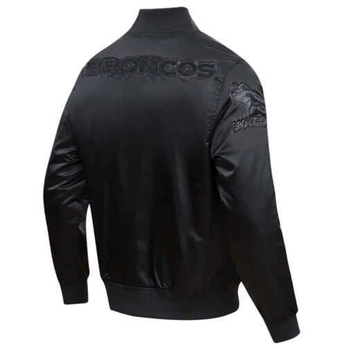 Denver Broncos Triple Black Satin Jacket - Image 2