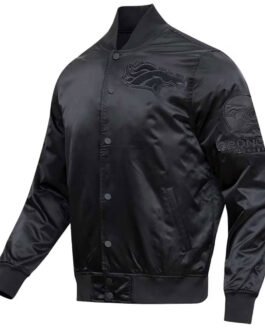 Denver Broncos Triple Black Satin Jacket