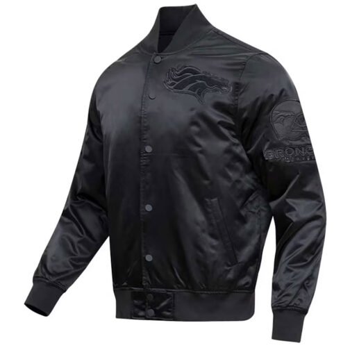 Denver Broncos Triple Black Satin Jacket
