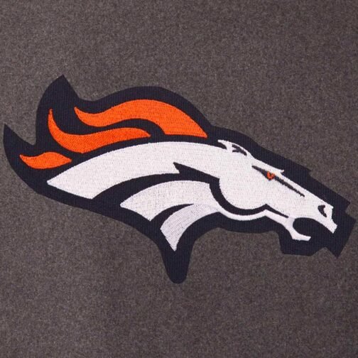 Navy and Charcoal Denver Broncos Varsity Jacket - Image 4