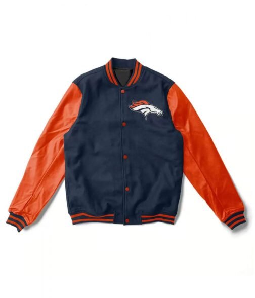 Varsity Denver Broncos Navy and Orange Jacket