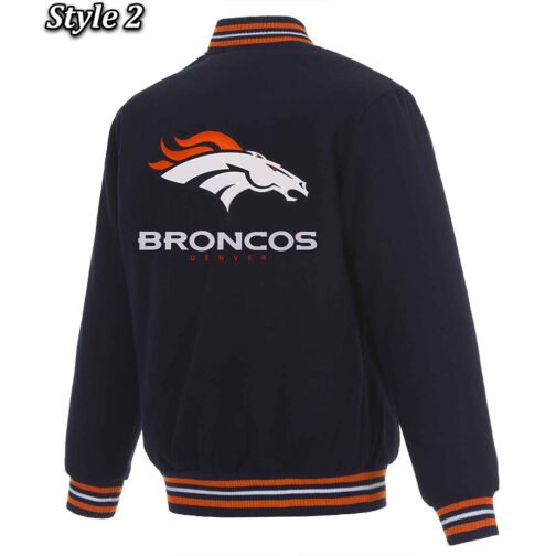 Denver Broncos Wool Varsity Blue Jacket - Image 5