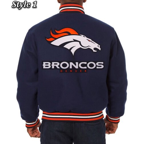 Denver Broncos Wool Varsity Blue Jacket - Image 6