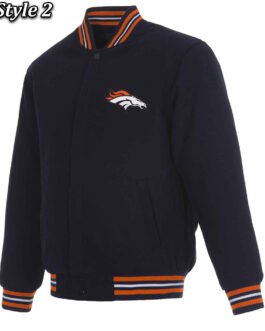 Denver Broncos Wool Varsity Blue Jacket