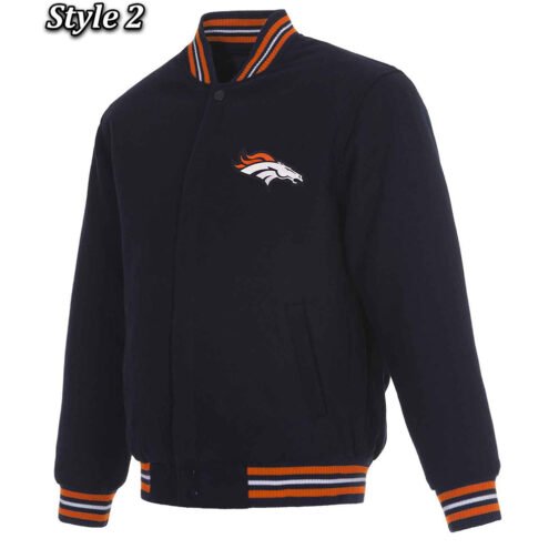 Denver Broncos Wool Varsity Blue Jacket - Image 2