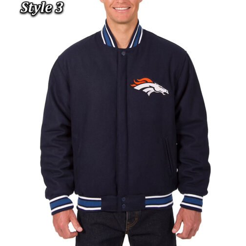 Denver Broncos Wool Varsity Blue Jacket - Image 3