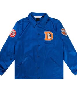 Denver Broncos Blue Satin Windbreaker