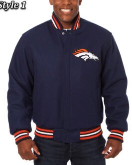 Denver Broncos Wool Varsity Blue Jacket