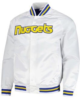 Denver Nuggets Throwback Wordmark White Jacket