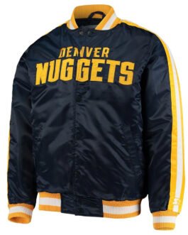 Denver Nuggets Offensive Navy Varsity Satin Jacket