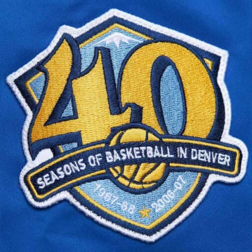 Denver Nuggets Vintage Logo Royal Lightweight Satin Jacket - Image 4