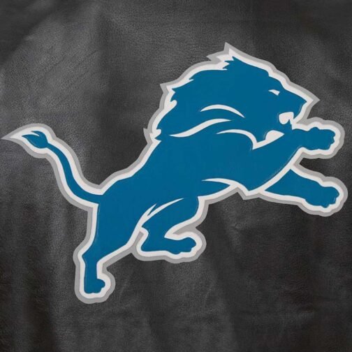 Detroit Lions Varsity Black Leather Jacket - Image 3