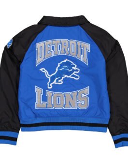 Detroit Lions Blue and Navy Throwback Jacket