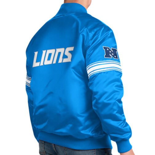 Detroit Lions Striped Satin Jacket - Image 4