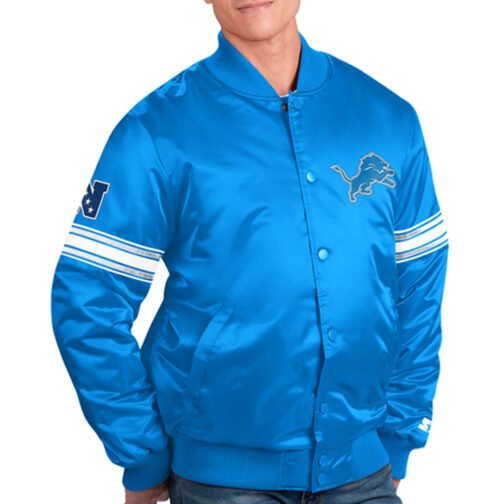 Detroit Lions Striped Satin Jacket - Image 2
