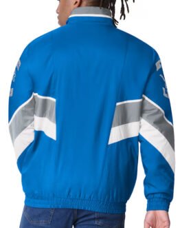 Detroit Lions Captain Royal Varsity Satin Jacket