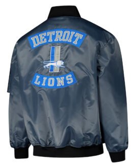 Detroit Lions Charcoal Bomber Full-Zip Jacket
