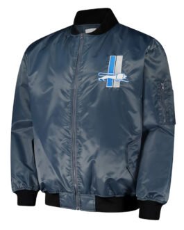 Detroit Lions Charcoal Bomber Full-Zip Jacket