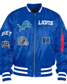 MA-1 Detroit Lions Bomber Royal Blue Jacket
