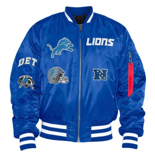 MA-1 Detroit Lions Bomber Royal Blue Jacket