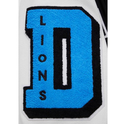 Detroit Lions Mashup Rib Varsity Wool/Leather Jacket - Image 5