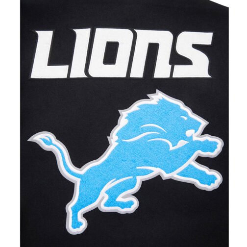 Detroit Lions Mashup Rib Varsity Wool/Leather Jacket - Image 9