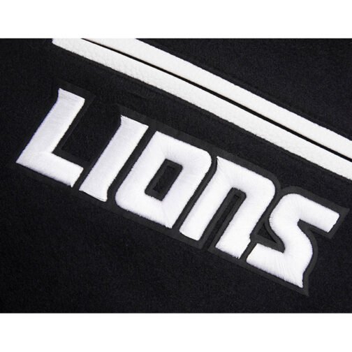 Detroit Lions Mashup Rib Varsity Wool/Leather Jacket - Image 10
