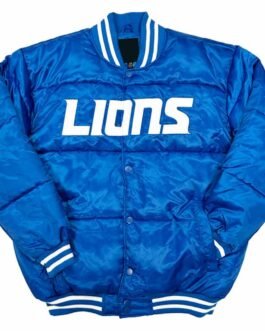 Detroit Lions Bubble Puffer Satin Jacket