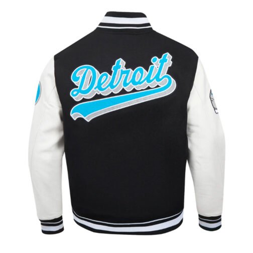 Script Tail Detroit Lions Classic Rib Varsity Jacket - Image 3