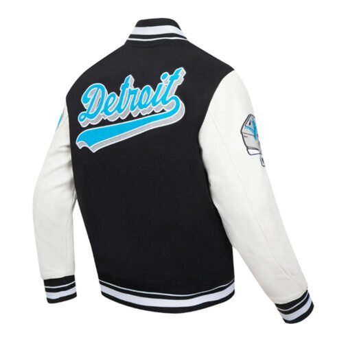 Script Tail Detroit Lions Classic Rib Varsity Jacket - Image 7