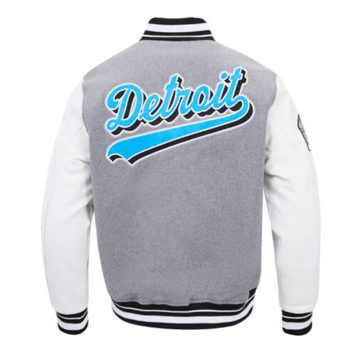 Script Tail Detroit Lions Classic Rib Varsity Jacket - Image 4