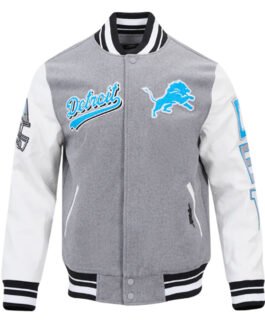 Script Tail Detroit Lions Classic Rib Varsity Jacket